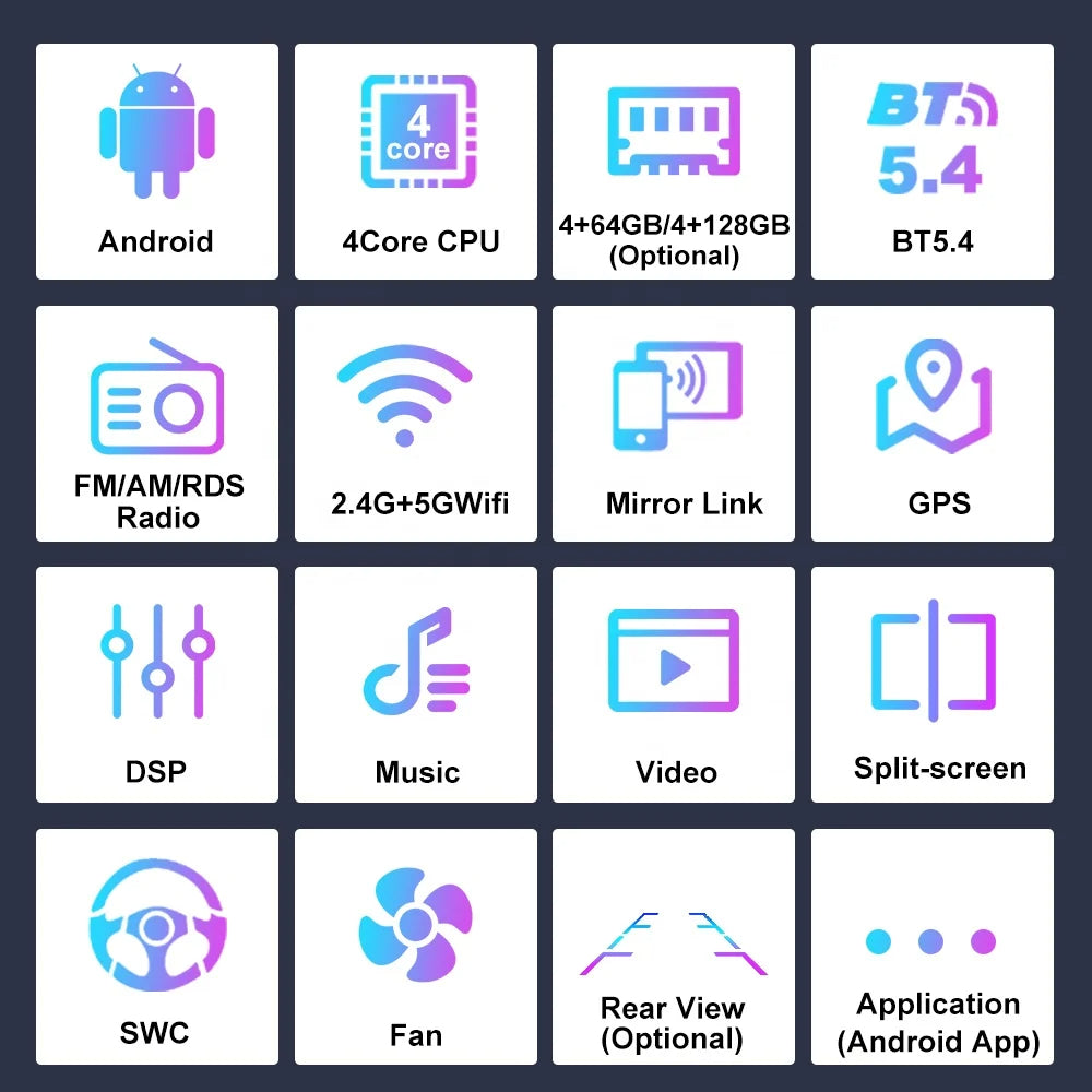 Poste Android 13//4G-64//Golf5,Golf6, Passat, Tiguan, Touran, Polo | Autoradio | Android 14 | Écran Tactile | CarPlay | Bluetooth | GPS