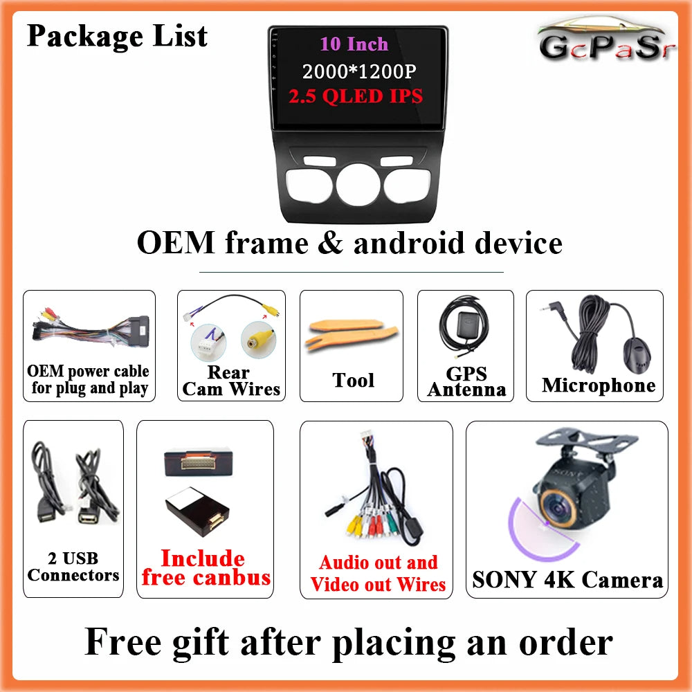 Poste Android Citroën C4 C-Triomphe 2013-2017 | Autoradio | Android 14 | Écran Tactile | CarPlay | Bluetooth | GPS