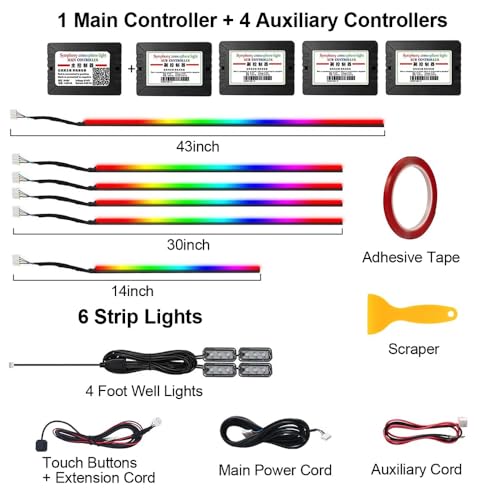 Kit LED pour Voiture RGB - 16 Millions de Couleurs avec Contrôle App