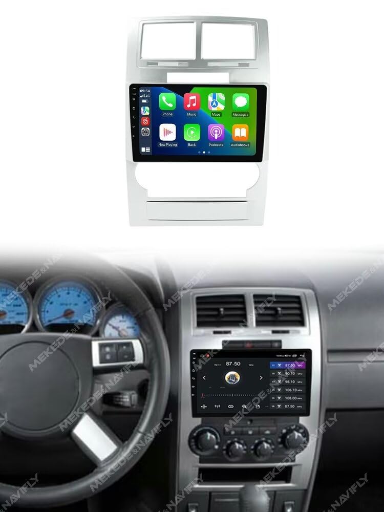 Ecran tactile IPS 9" pour Dodge Charger/Magnum 2008-2010, 1+32 Go, GPS, Car-Play et Android Auto, kit de tableau de bord inclus