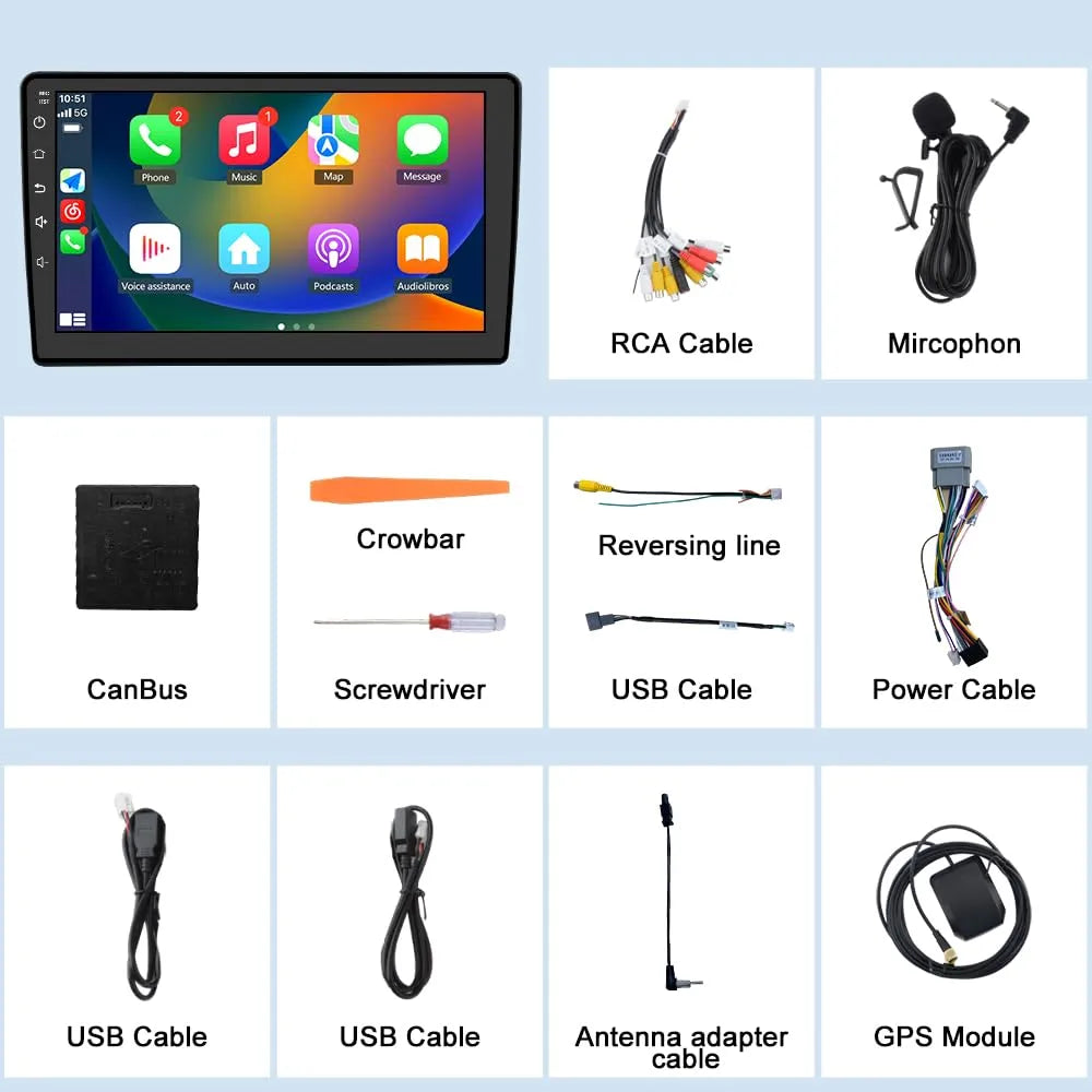 Autoradio Android 13 pour Dodge Ram 1500/2500/3500 (2009-2012) avec CarPlay et Android Auto