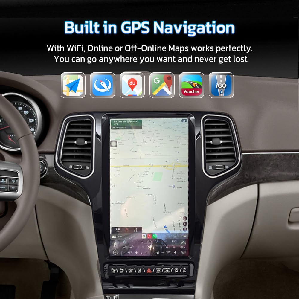 Jeep Grand Cherokee 2014-2022 | Autoradio 13.6'' Android 12, GPS, CarPlay, 128GB