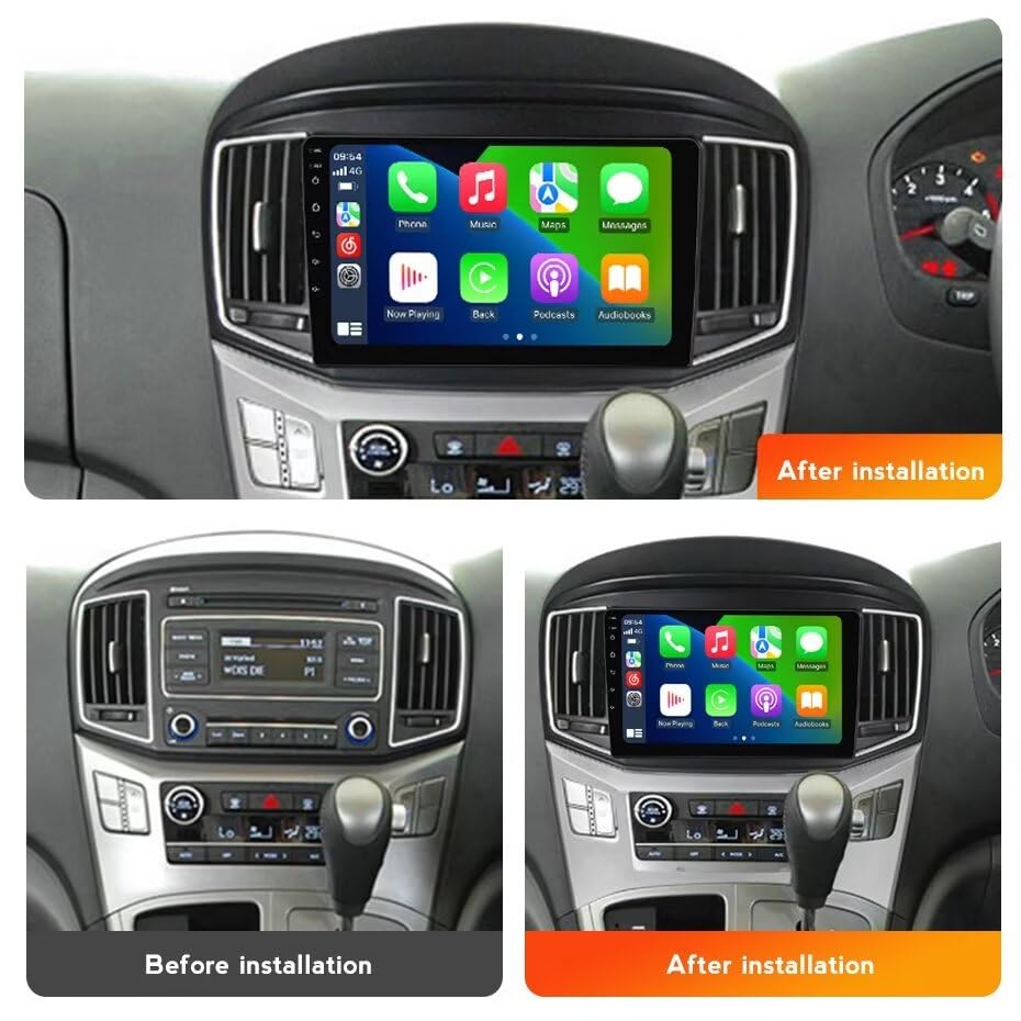 Hyundai H1 2016-2020 Autoradio GPS à écran tactile IPS 9", 2 + 32 Go, Car-Play, Android Auto, SWC