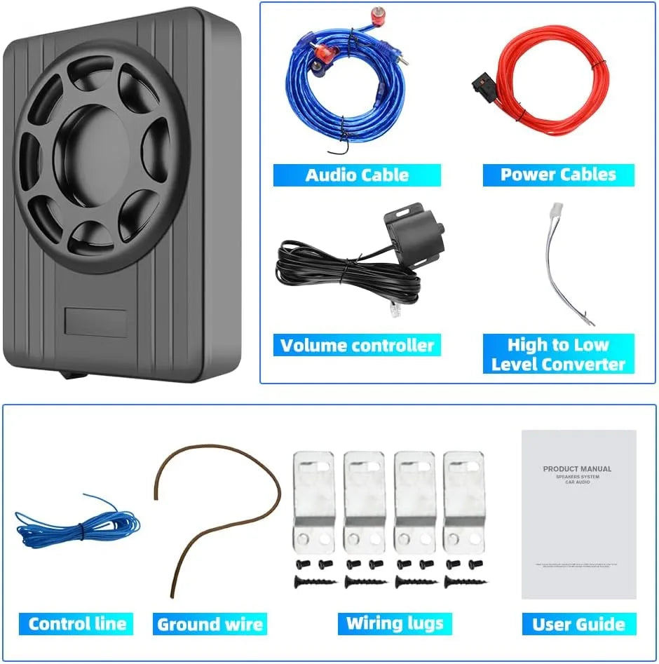 Caisson de basses 10" 800W - Ampli intégré, ultra-fin