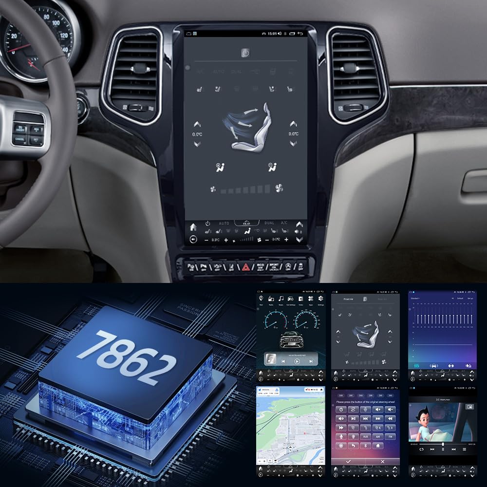 Jeep Grand Cherokee 2014-2022 | Autoradio 13.6'' Android 12, GPS, CarPlay, 128GB