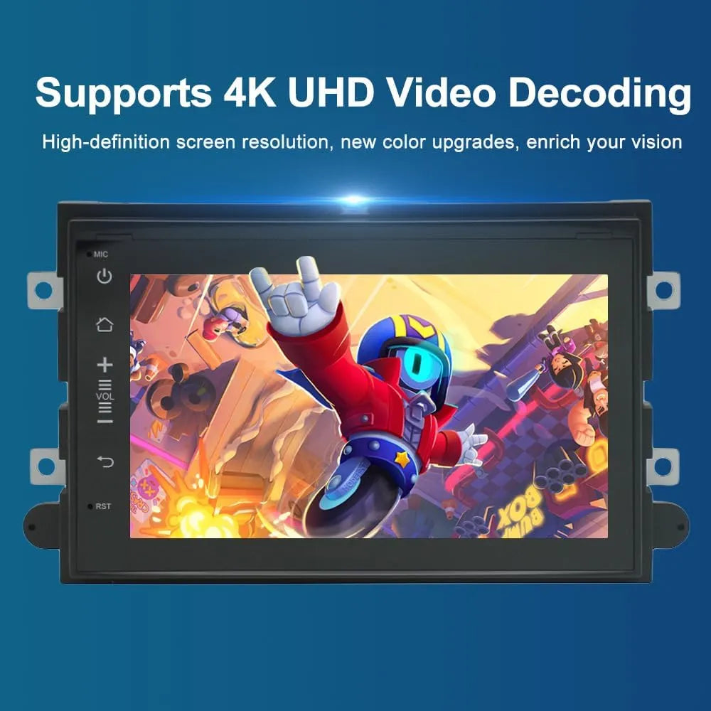 Autoradio 7 pouces 2 + 64 Go pour Ford Série F et plus : Carplay, Android Auto, DSP, Bluetooth, GPS, WiFi, caméra de recul - Compatible avec F150, F250, F350, Fusion, Edge, Explorer, Taurus, Freestar, Expedition