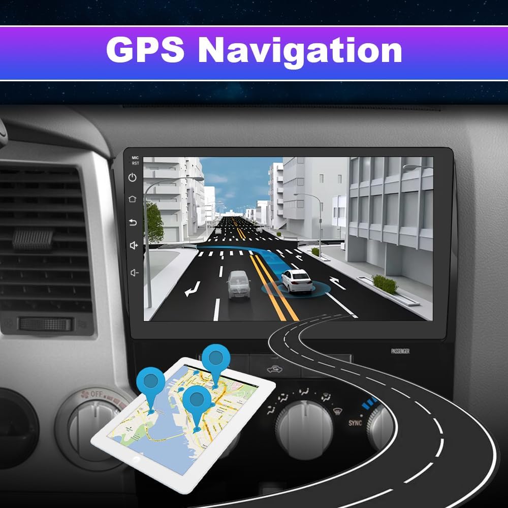 Mise à niveau stéréo de voiture WiFi 5G pour Toyota Tundra 2007-2013 et Sequoia 2008-2018, radio à écran tactile avec CarPlay sans fil, Android Auto, AM/FM, 2 Go + 32 Go