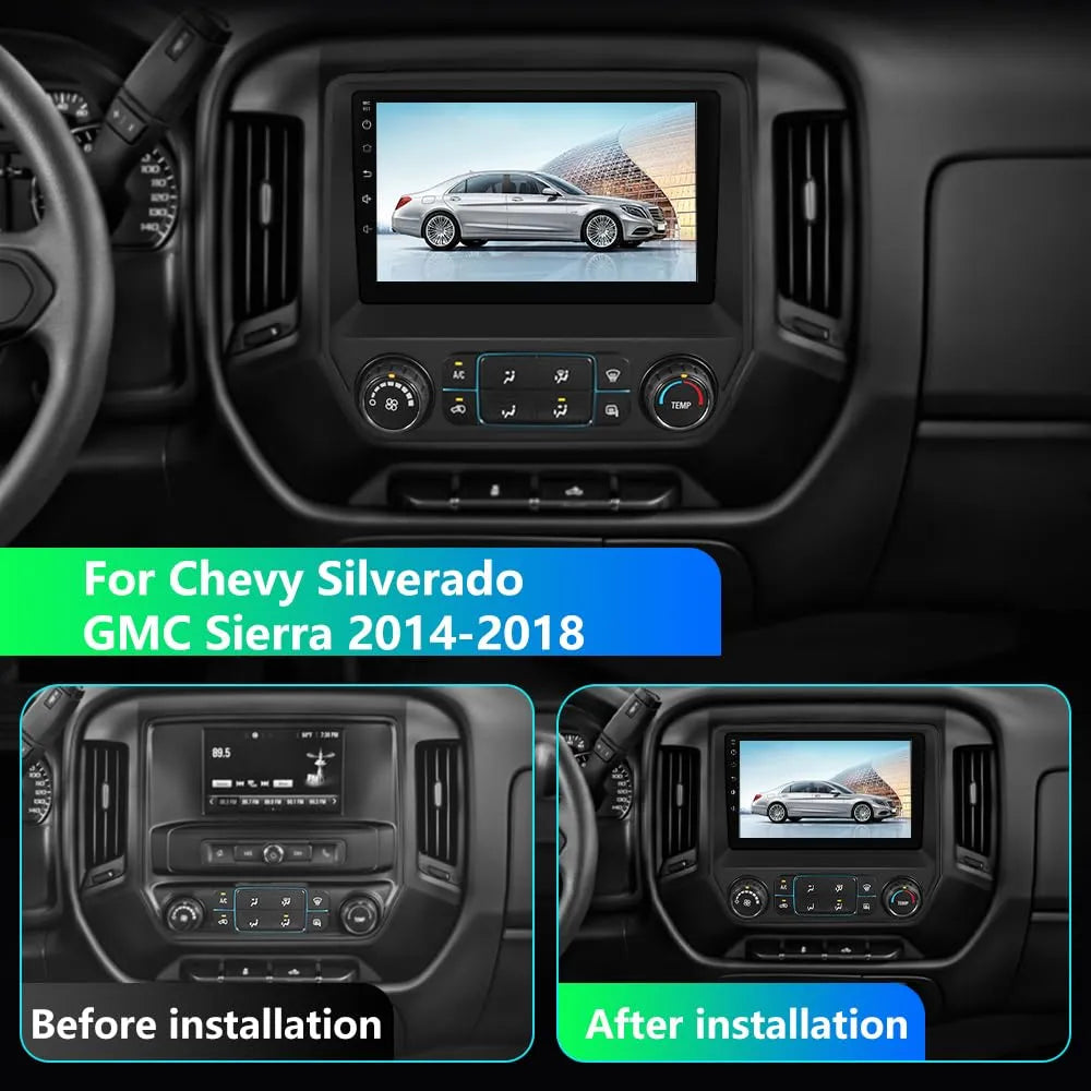 Autoradio stéréo Android 13 pour Chevrolet Silverado/GMC Sierra 2014-2018 avec CarPlay sans fil et Android Auto
