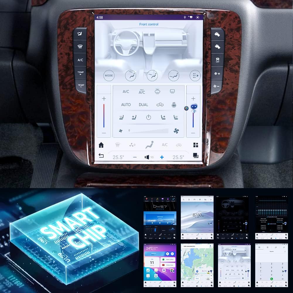 Autoradio Android 11 12.1'' pour Chevrolet GMC Yukon/Tahoe/Silverado 2007-2012 | GPS, CarPlay, 4G, WiFi