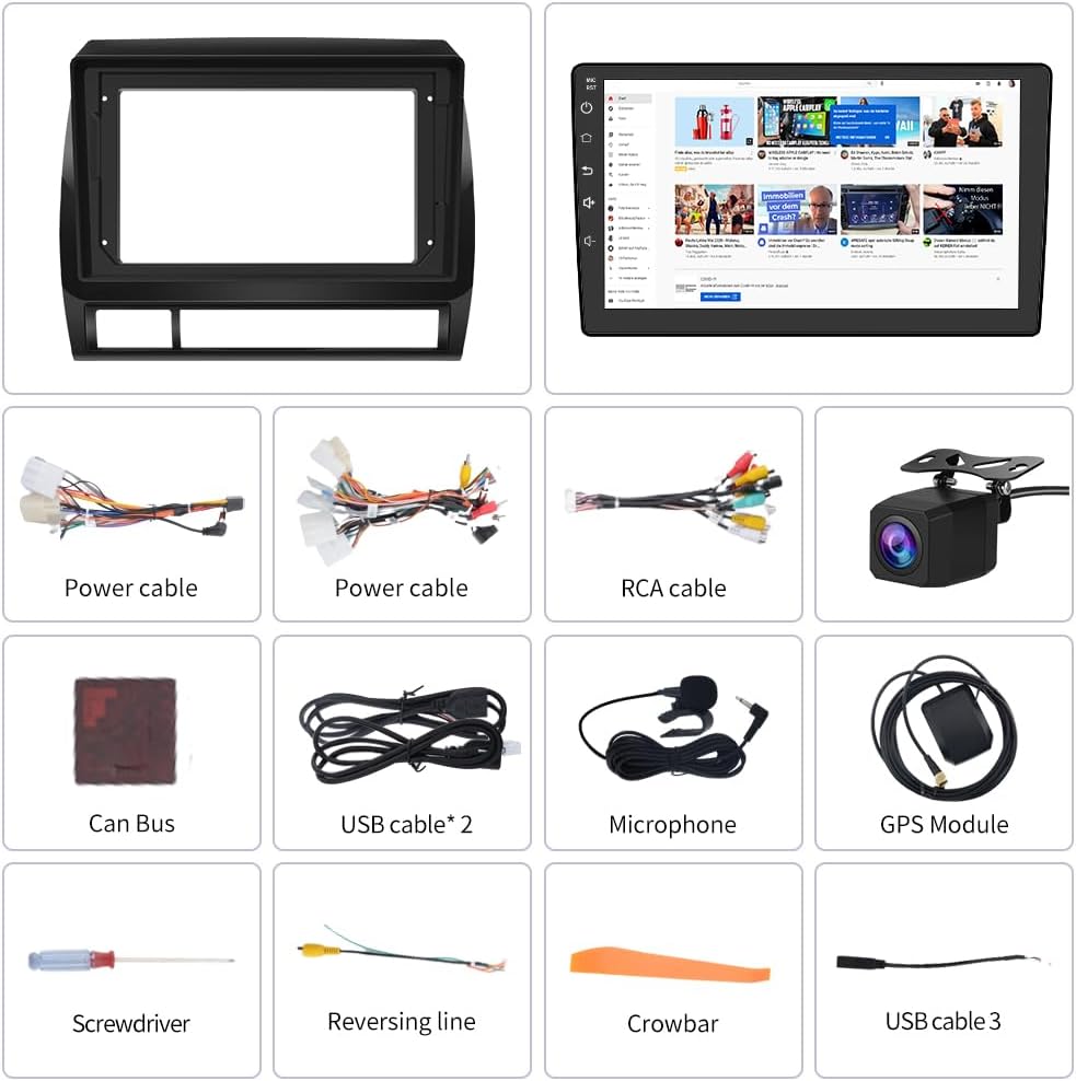 Autoradio Toyota Tacoma (2005-2015), Android 5G WiFi, CarPlay, Android Auto, AM/FM, Bluetooth