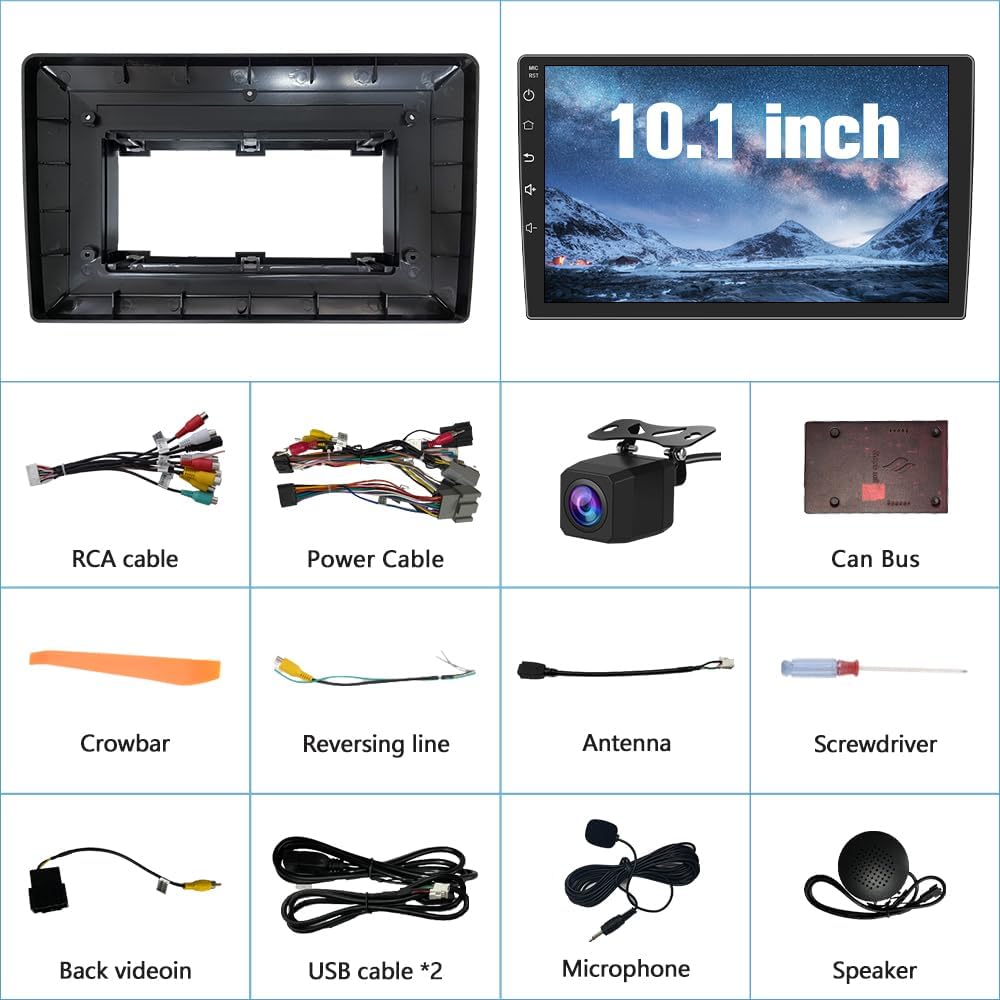 Autoradio Stéréo 2+64GB pour Chevrolet Chevrolet Silverado 2007-2013 Tahoe Equinox GMC Sierra Yukon avec CarPlay et Android Auto