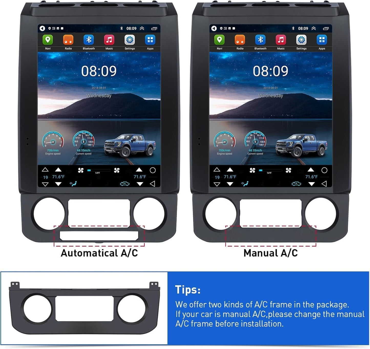 Mise à niveau radio Android 13 pour Ford F150 2015-2020 : GPS à écran tactile IPS 12,1", CarPlay sans fil, Android Auto filaire, commandes de direction, Bluetooth, WiFi