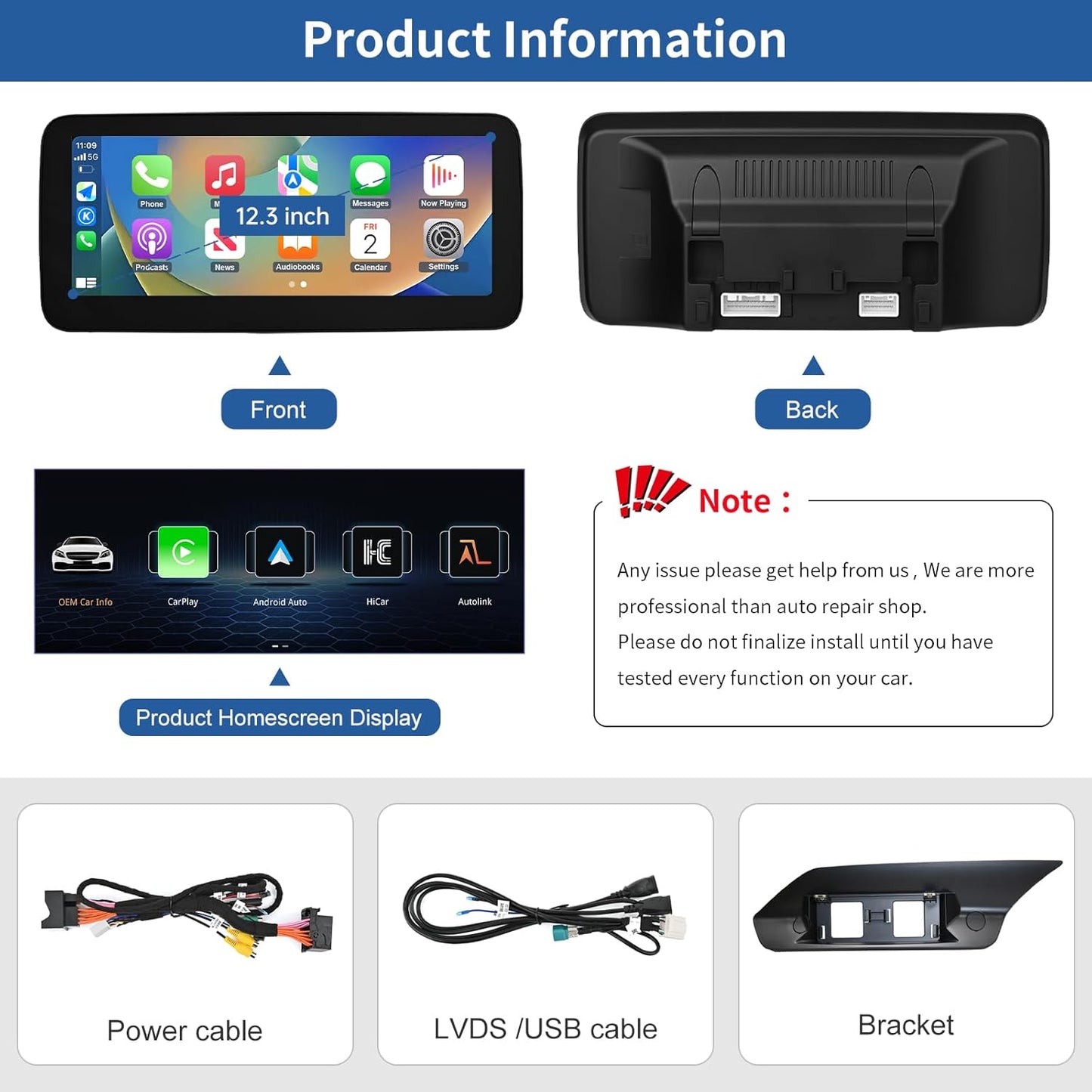 Autoradio Android Carplay 12.3" Mercedes E W212 (2013-2015) NTG 4.5/4.7