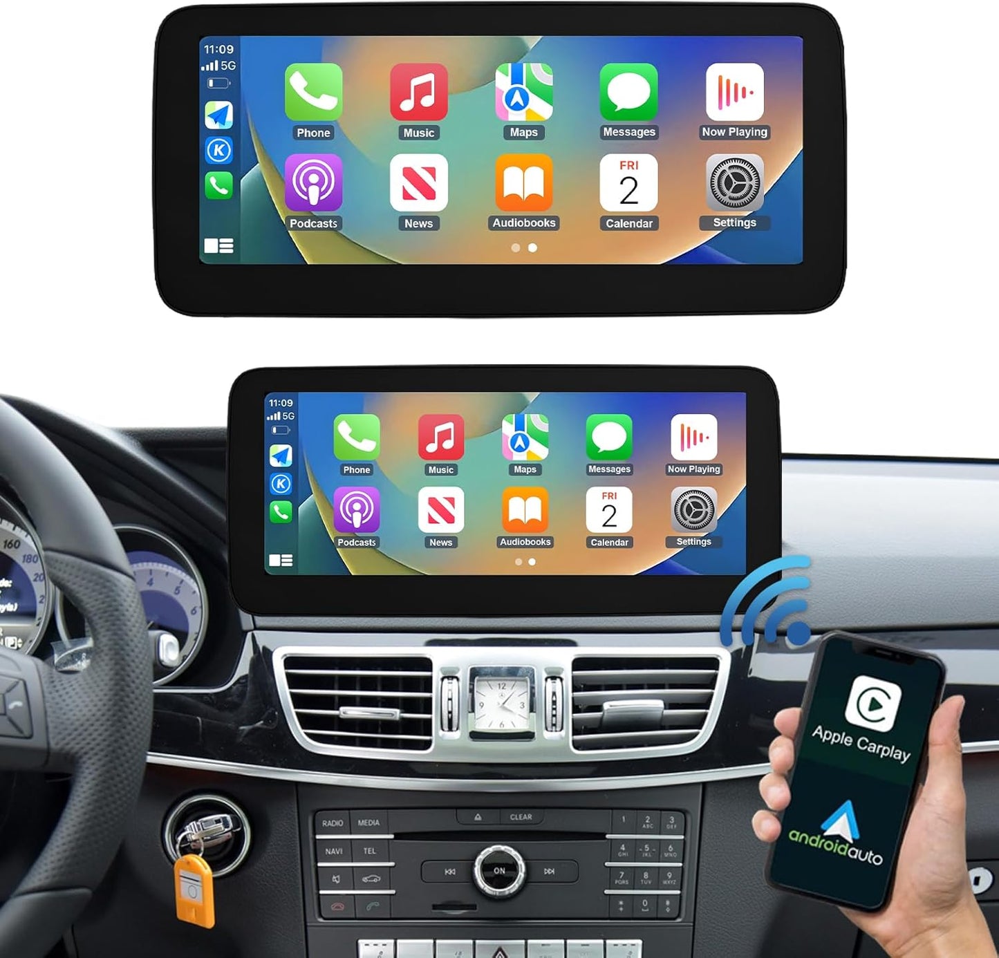 Autoradio Android Carplay 12.3" Mercedes E W212 (2013-2015) NTG 4.5/4.7