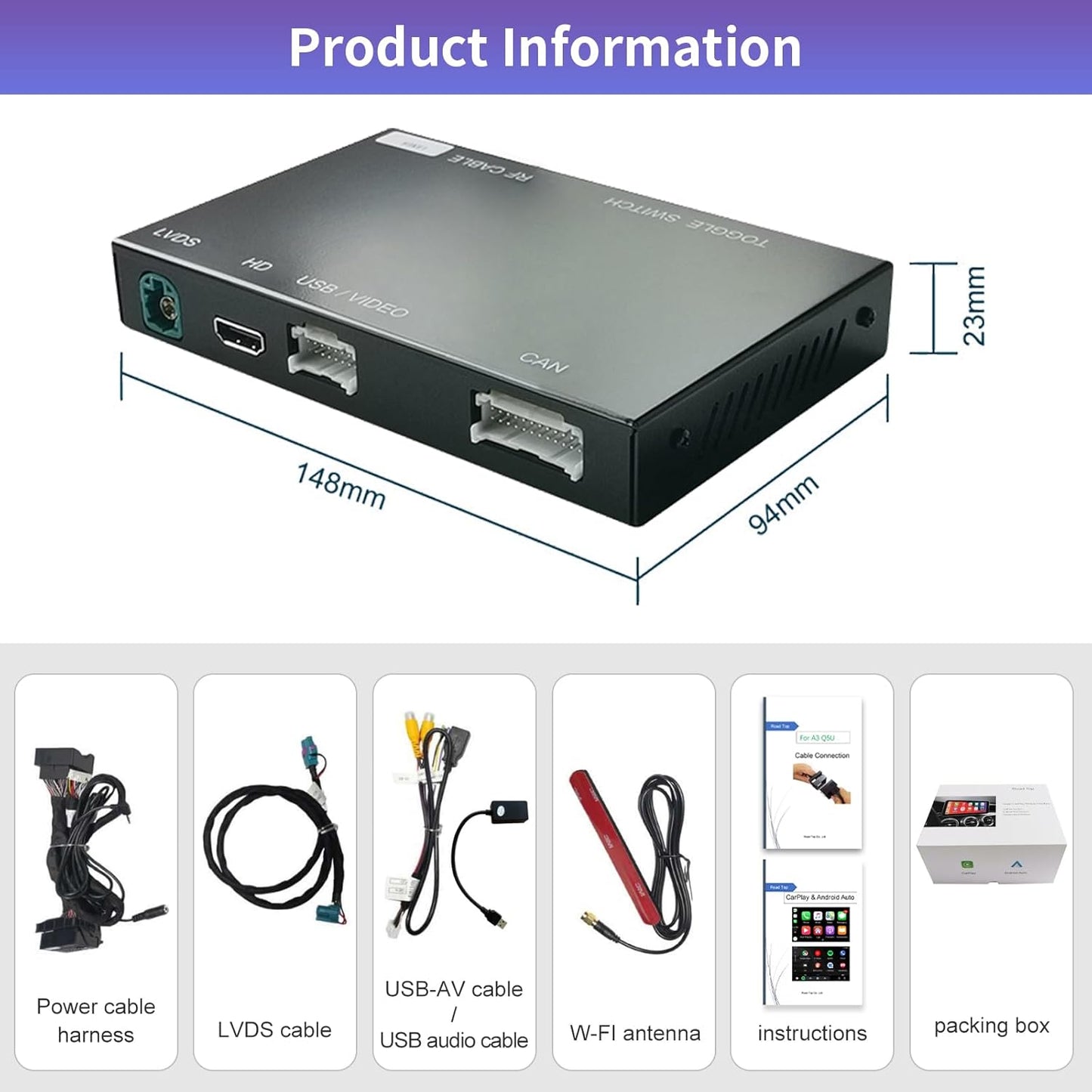 Kit de Rétrofit CarPlay & Android Auto Sans Fil pour Mercedes-Benz S-Class W222 (2014-2020, NTG5.0)