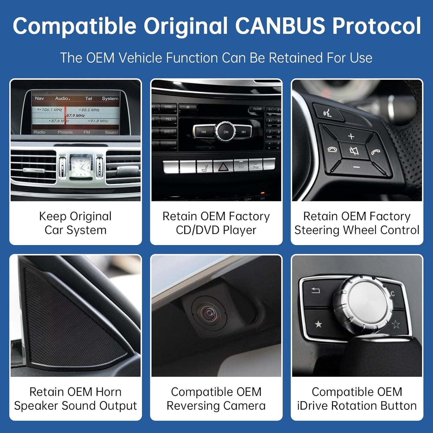 Autoradio Android Carplay 12.3" Mercedes E W212 (2013-2015) NTG 4.5/4.7