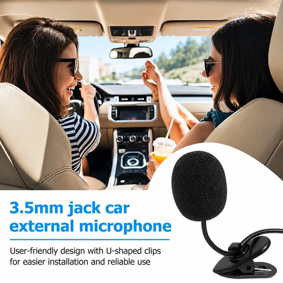 Microphone audio mains libres universel 3,5 mm pour autoradio stéréo