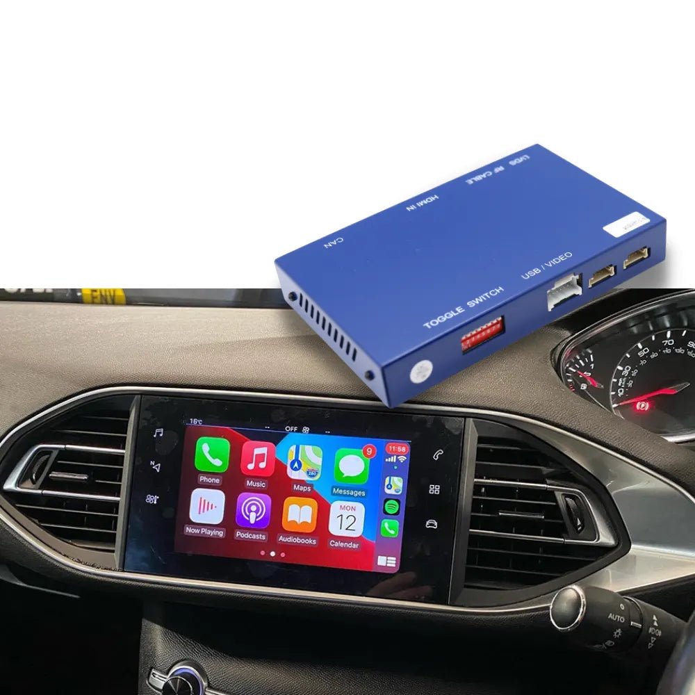 TOPTAKTILApple CarPlay sans fil | Rétrofit pour Peugeot Citroen | Android Auto | Décodeur | IntégrationÀ domicile