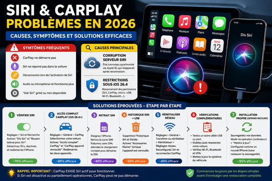 Problèmes Siri et CarPlay en 2026 : analyse complète, causes possibles et solutions efficaces