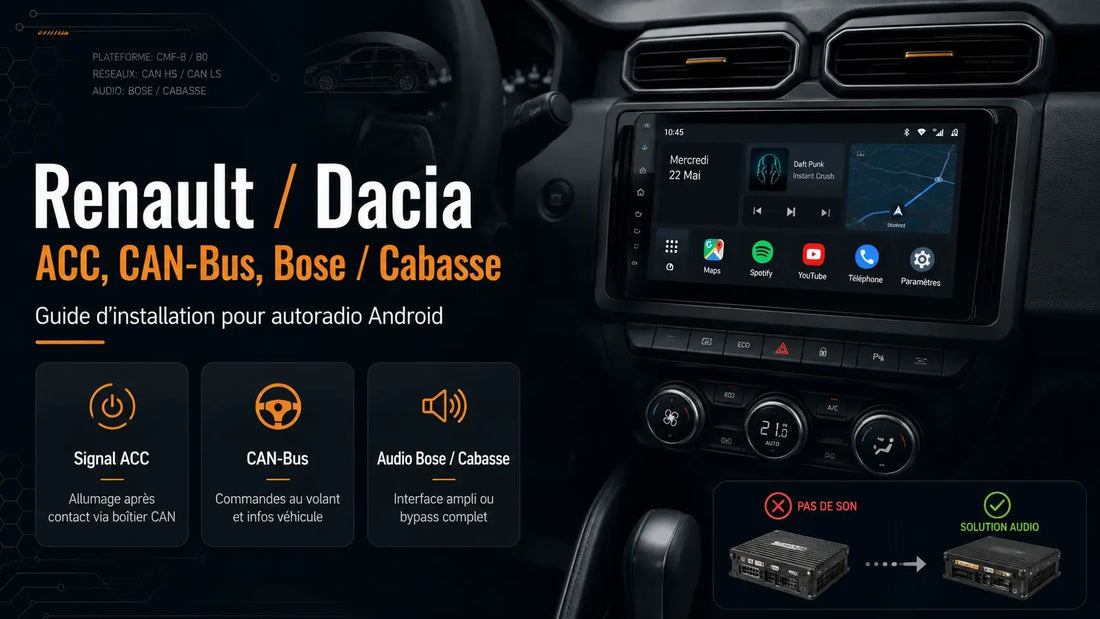 Autoradio Android Renault / Dacia : problème ACC, CAN-Bus, Bose et Cabasse
