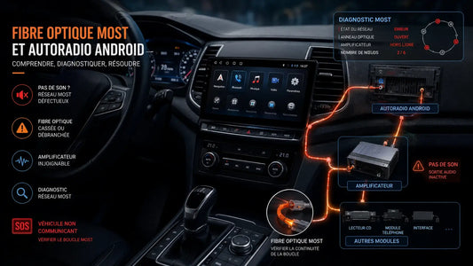 Fibre optique MOST et autoradio Android : diagnostic, panne audio et solutions