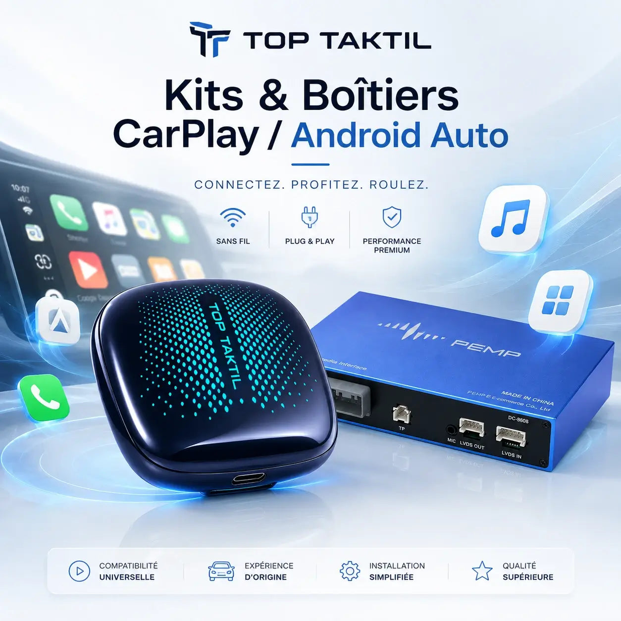 Kits & Boîtiers CarPlay / Android Auto