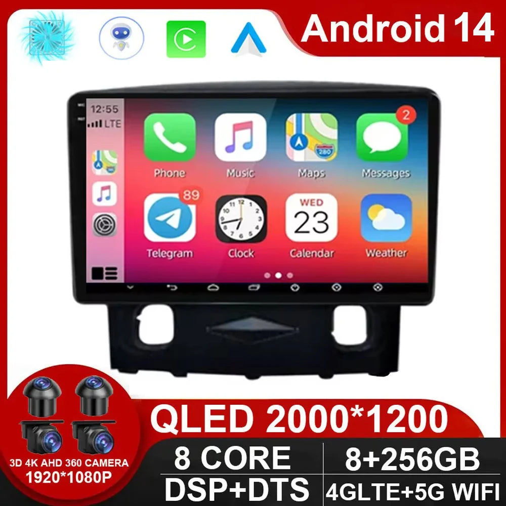 Autoradio Mazda Tribute 2006-2008 -4G_64 - Android 14 - Camera Hd 1080P | Écran Tactile | CarPlay | Bluetooth | GPS