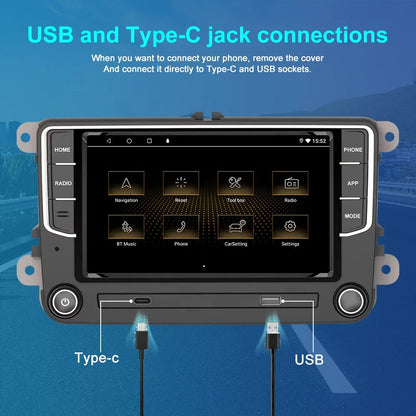 Poste Android 13//4G-64//Golf5,Golf6, Passat, Tiguan, Touran, Polo | Autoradio | Android 14 | Écran Tactile | CarPlay | Bluetooth | GPS