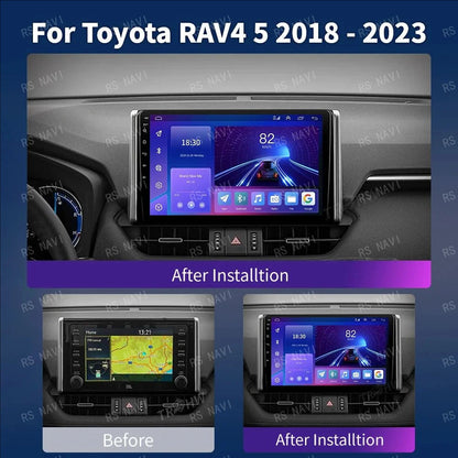 Poste Autoradio Android 14 -4G-64 -Toyota Rav4 2019  -Camera Hd 1080P | Écran Tactile | CarPlay | Bluetooth | GPS