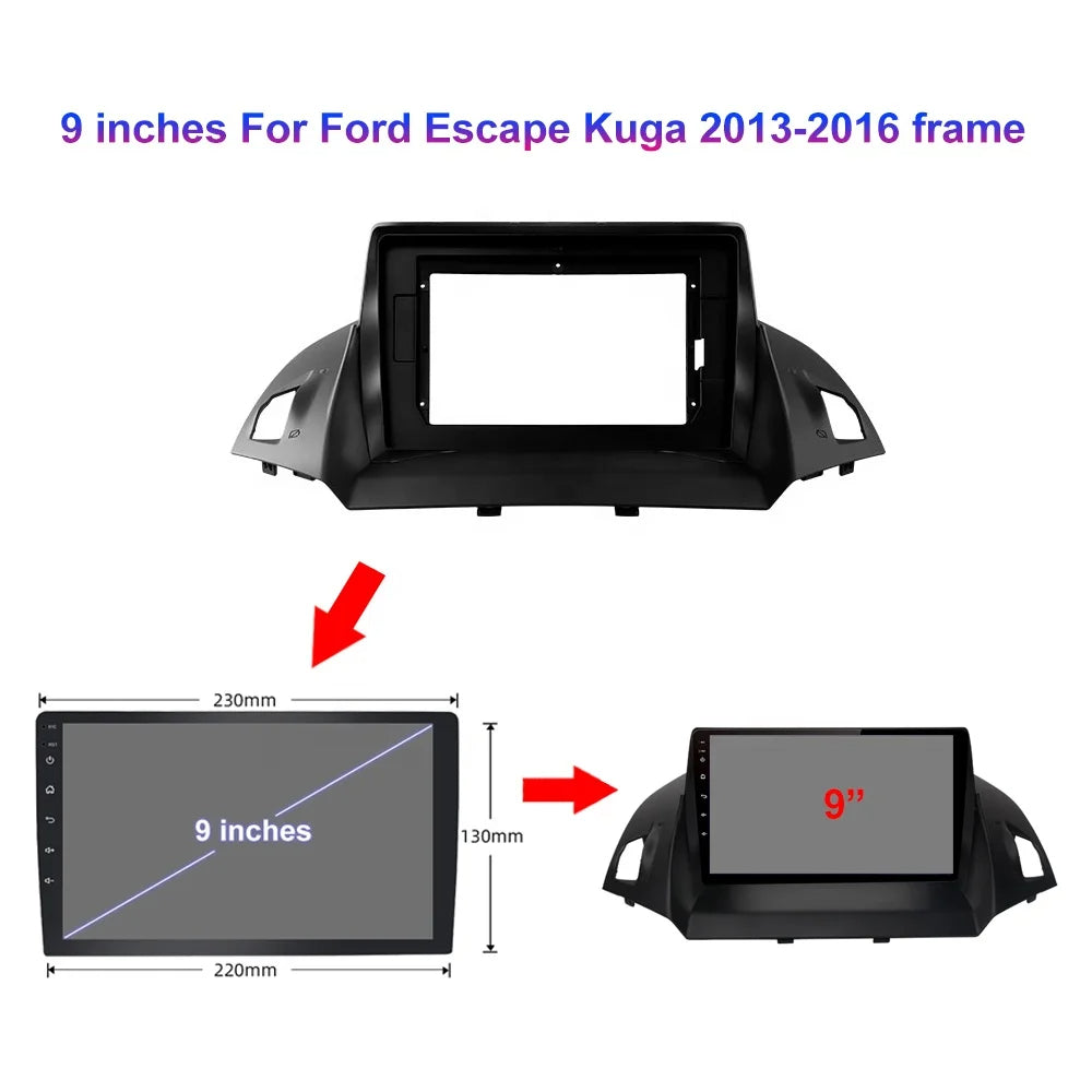 Poste Android 13-Ram/Rom: 4G 64 Ford Kuga 2 Escape 3 2012 – 2019 | Autoradio | Android 14 | Écran Tactile | CarPlay | Bluetooth | GPS
