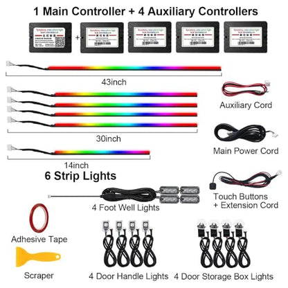 Kit LED pour Voiture RGB - 16 Millions de Couleurs avec Contrôle App