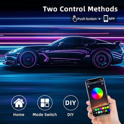 Kit LED pour Voiture RGB - 16 Millions de Couleurs avec Contrôle App