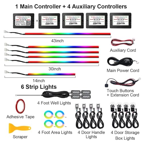 Kit LED pour Voiture RGB - 16 Millions de Couleurs avec Contrôle App