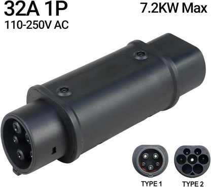 Adaptateur de recharge Type 2 vers Type 1 J1772 – 32A