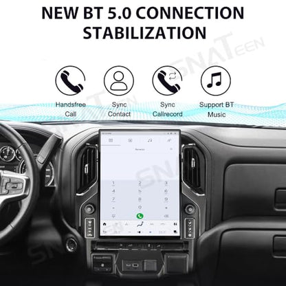 Écran Android 15,6 Pouces 8+128GB pour Chevy Silverado / GMC Sierra 2019-2023 – Autoradio Style Tesla avec GPS, CarPlay Sans Fil et Son HD
