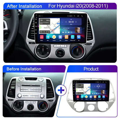 Poste Autoradio Android 13//4G-64G-Hyundai I20 2008 | Android 14 | Écran Tactile | CarPlay | Bluetooth | GPS