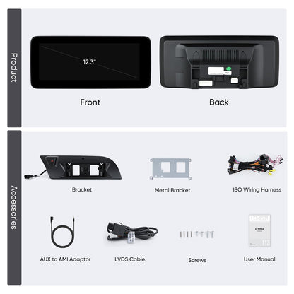 Autoradio 12,3" pour Audi A4/A5/S4/S5 B8 (2009-2016) avec CarPlay & Android Auto