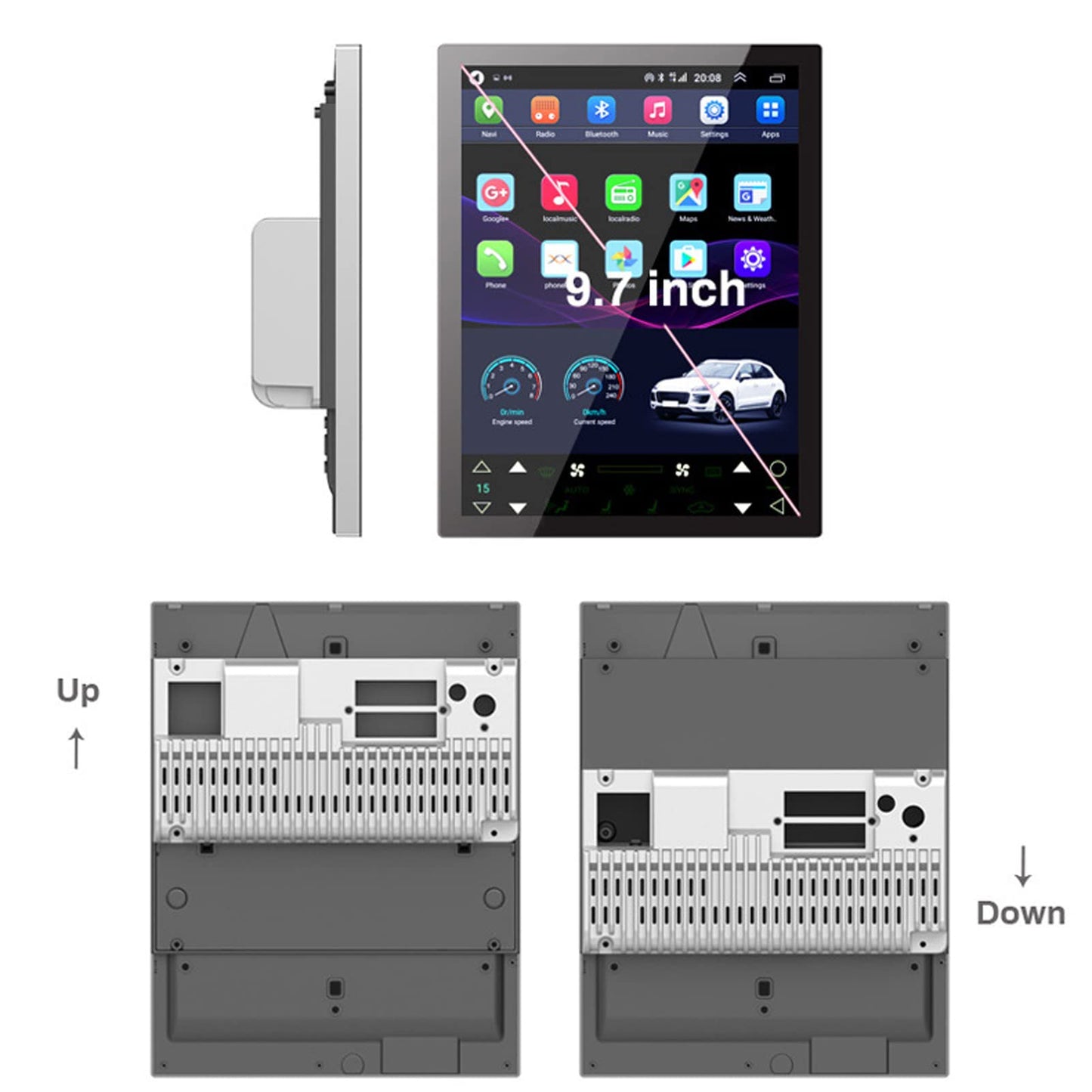 Tesla Style Radio Android 12 Autoradio GPS Navigation pour Ford Mondeo 2011-2013 Lecteur Multimédia De Voiture Autoradio 9,7 Pouces Support D'écran Bluetooth WiFi USB FM SWC avec Caméra De Recul HD
