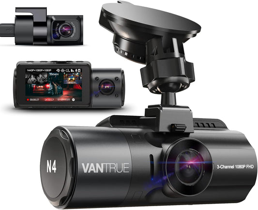 Caméra Embardée Triple Lentilles - 4K + Vision Nocturne + Mode Parking