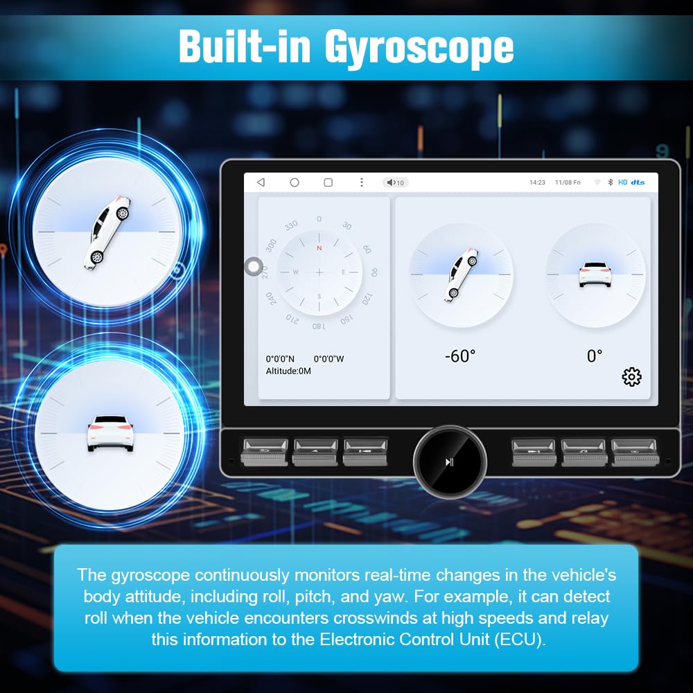 Autoradio Android pour Dodge Ram 2013-2019 : écran 10,6", 4G+64G Qualcomm 6215, Carplay/Android Auto, BT/WiFi/GPS/AM/FM/SWC/4G (SIM non inclus), AUTO AC