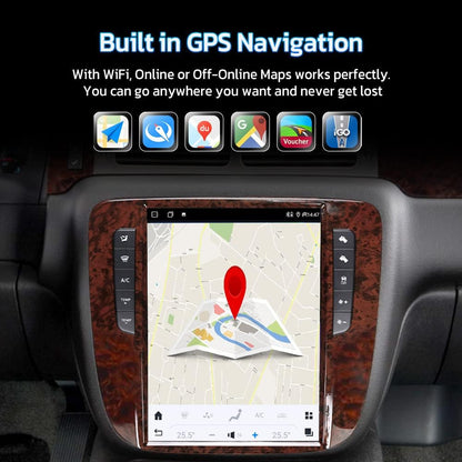 Autoradio Android 11 12.1'' pour Chevrolet GMC Yukon/Tahoe/Silverado 2007-2012 | GPS, CarPlay, 4G, WiFi