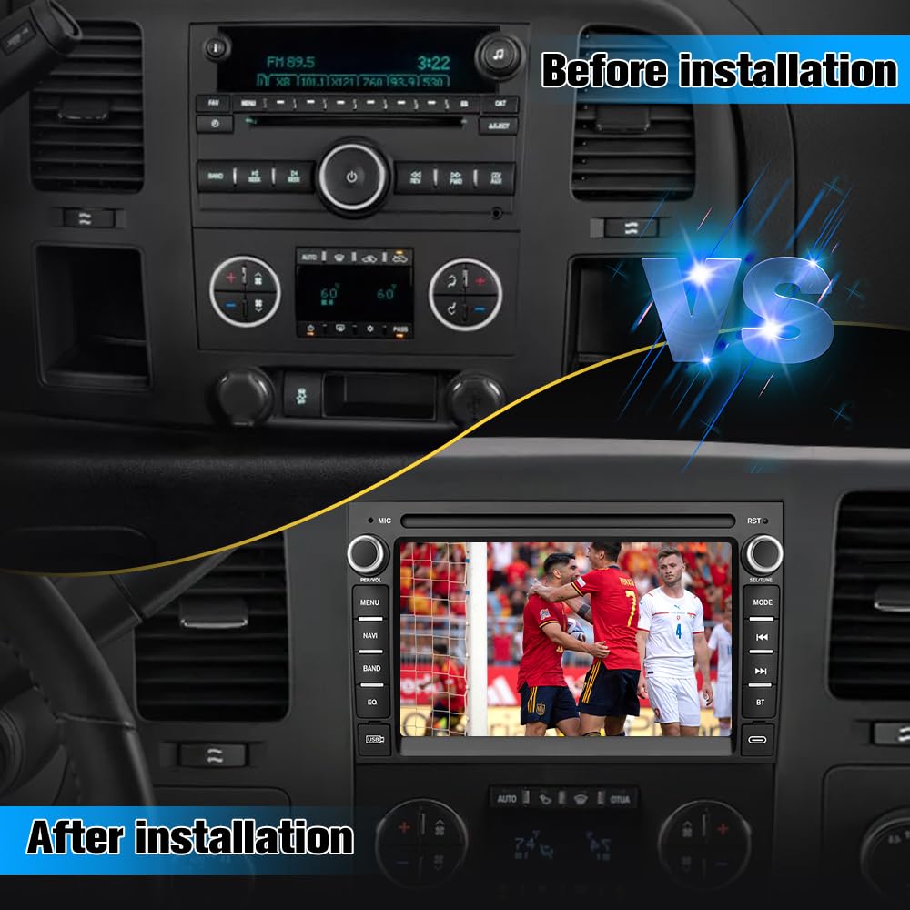 AWESAFE Car Stereo for Chevrolet Chevy Silverado/GMC Sierra Yukon Tahoe/Buick, Support Carplay Android Auto Touch Screen Android Radio with Bluetooth GPS Navigation, 2G Ram 32G ROM