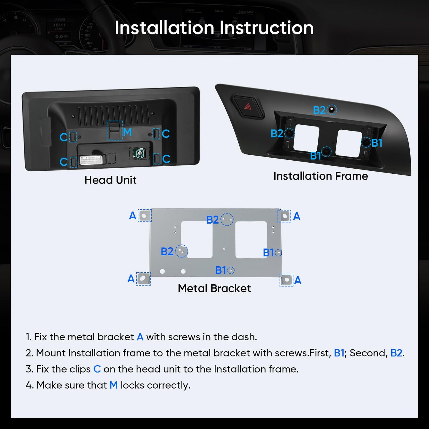 Écran Tactile 10.25″ Wireless Carplay Android Auto pour Audi B8 B8.5 A4 S4 A5 S5 RS4 RS5 2009-2016