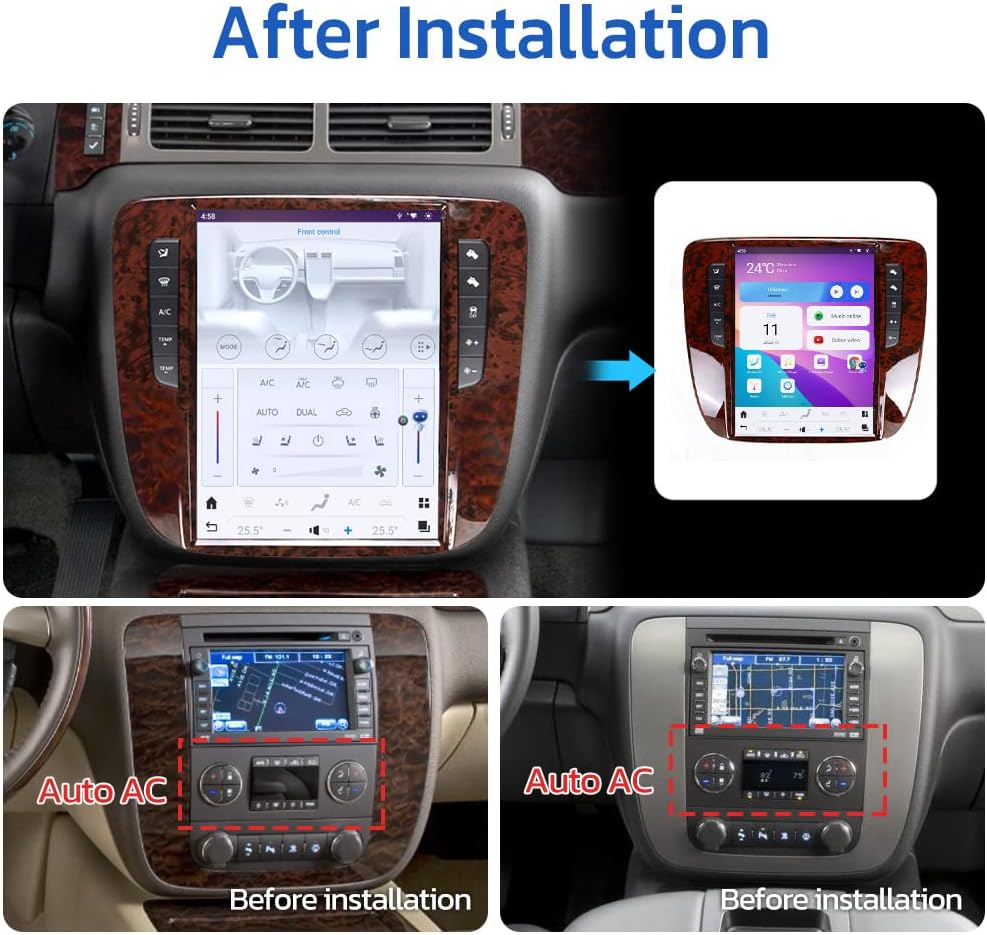 Autoradio Android 11 12.1'' pour Chevrolet GMC Yukon/Tahoe/Silverado 2007-2012 | GPS, CarPlay, 4G, WiFi