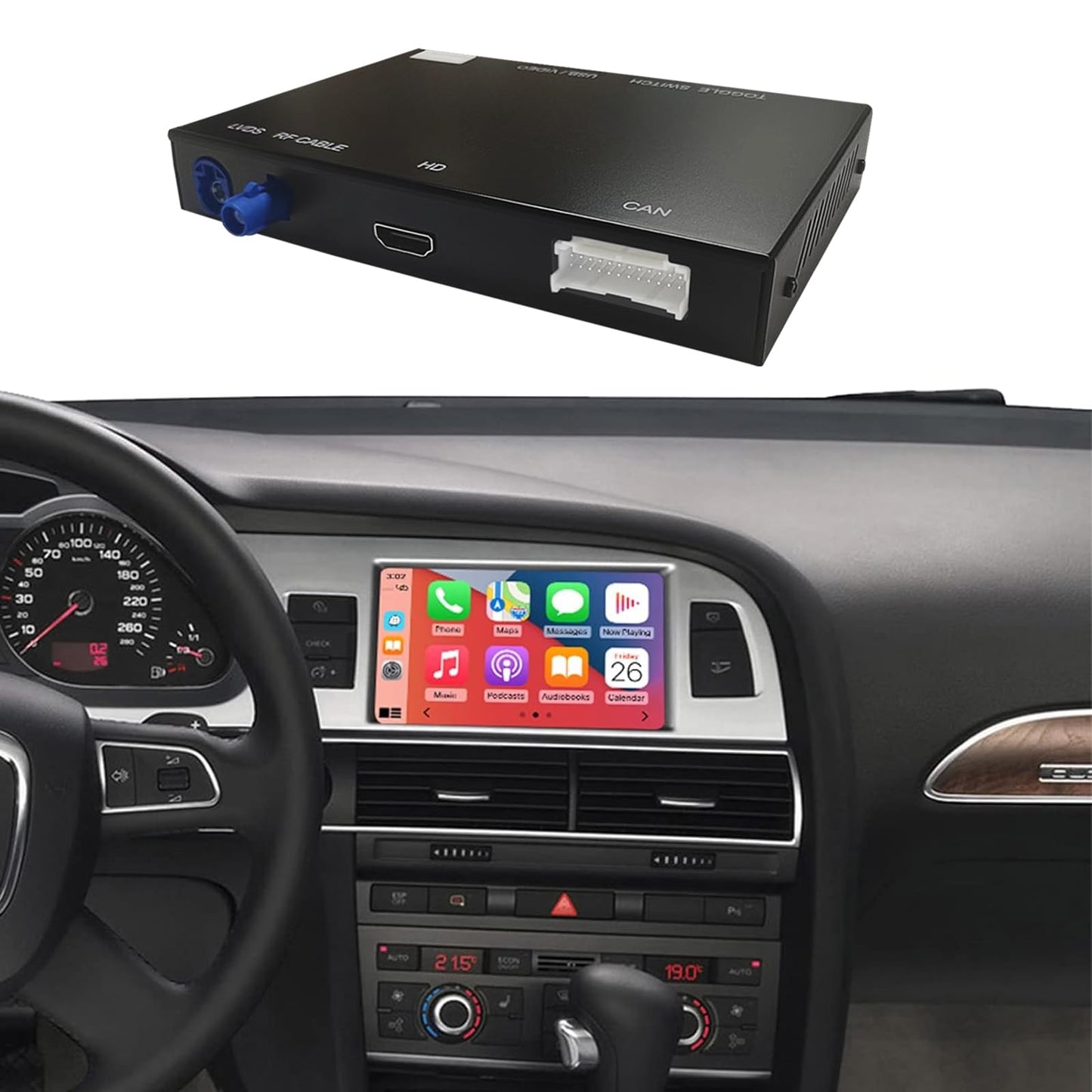 Kit Rétrofit CarPlay & Android Auto Sans Fil pour Audi A3/S3 (2013–2018) – Navigation, Musique, Caméra, Mirroring