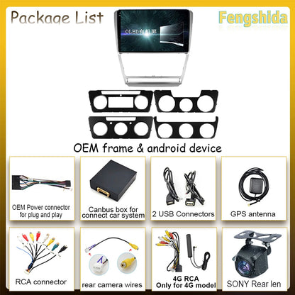 Poste Autoradio Android 13//4G-64G-Skoda Octavia 2 A5 2008-2013 | Android 14 | Écran Tactile | CarPlay | Bluetooth | GPS