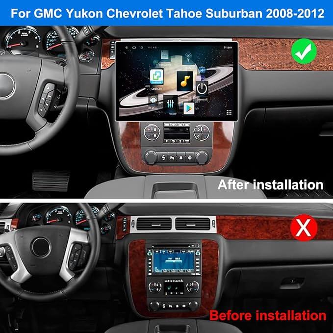 Autoradio 13 pouces Chevrolet Tahoe Suburban GMC Yukon 2008-2012 - QLED GPS double caméra 6+128 Go
