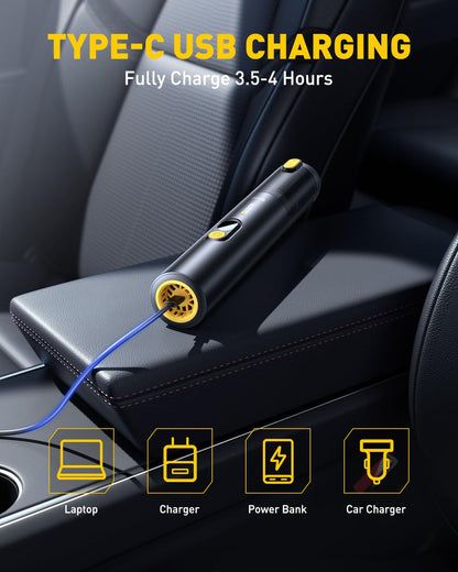 Aspirateur de Voiture Portable - 4 en 1 Sans Fil