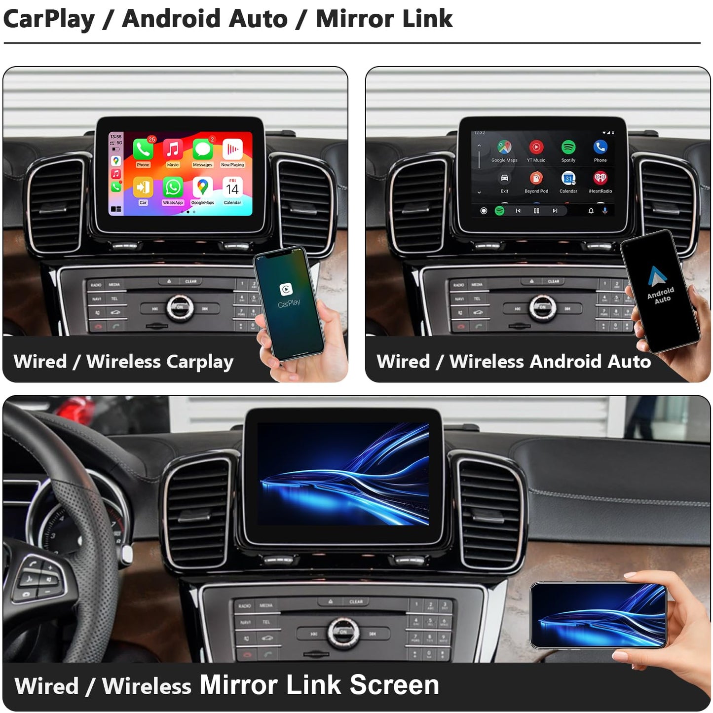 Kit de Rétrofit CarPlay & Android Auto Mercedes-Benz C-Class W205 & GLC X253 (2016-2019, NTG5.0)