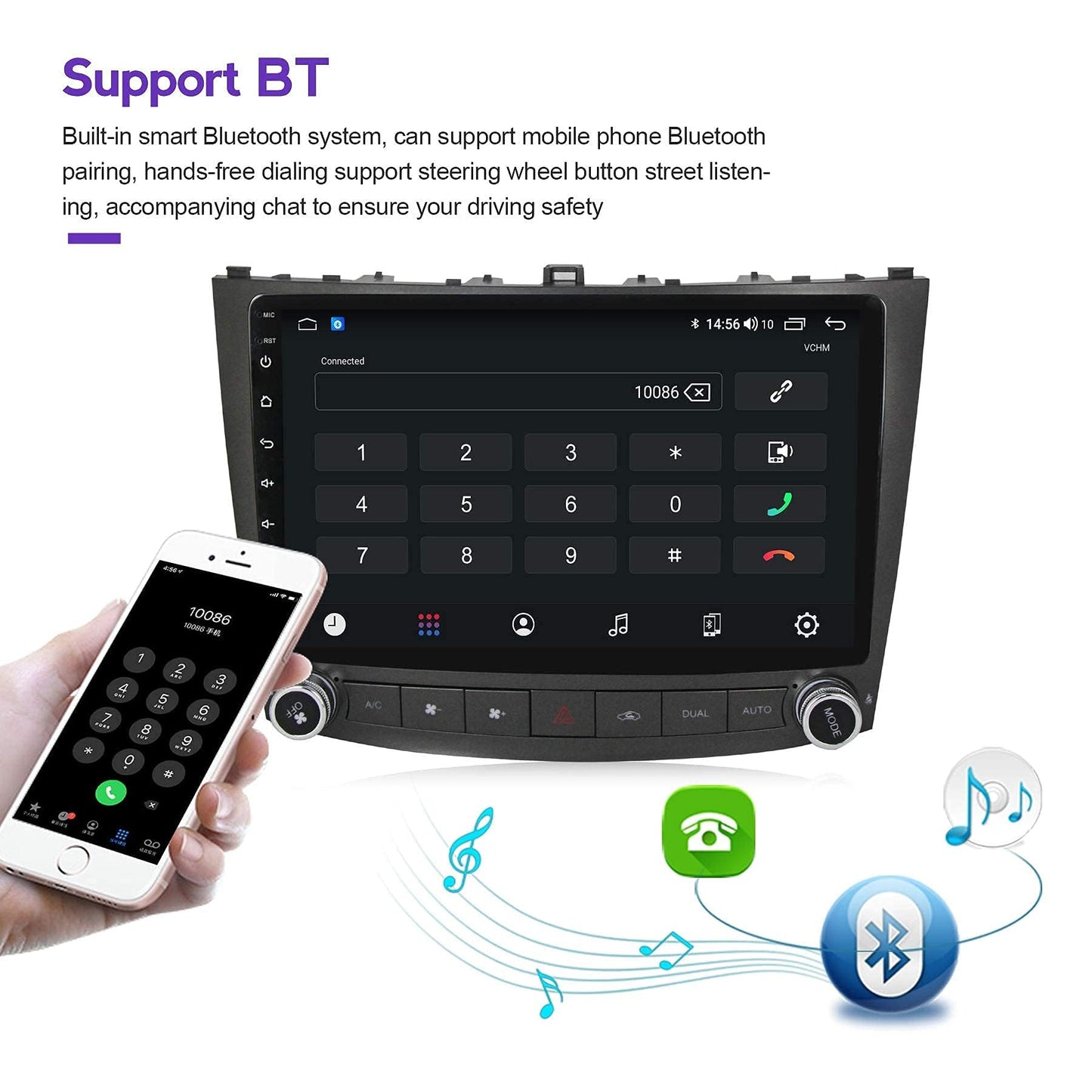 MekedeTech Android 13 Car Radio for Navigation for Lexus IS250 IS200 IS220 IS300 IS350 Head Unit Car GPS Stereo Multimedia Player in Dash Stereo with Built-in CarPlay and Android Auto WiFi BT